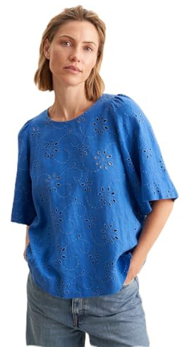 Seidensticker Damen Bluse - Shirtbluse - Regular Fit - Bügelleicht - Rundhalsausschnitt - Glockenärmel - Kurzarm