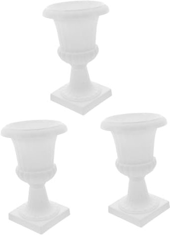 FUNOMOCYA 3st Blumentopf Urnenvasen Für Tafelaufsätze Outdoor-dekor Urne Vase Pflanzer Mittelstücke Urne Pflanzenvase Tür Saftige Blumentöpfe Dekorativer Urnenpflanzer Draussen Plastik Weiß