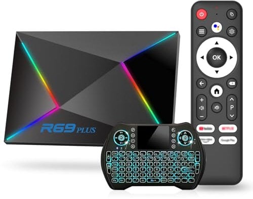 Android TV Box 14.0 4GB RAM 32GB ROM, 2025 Android Box H728 Octa-core CPU WiFi 6 1000M Ethernet 8K 4K TV Box Android 2.4G/5.8G WiFi BT5.0 USB3.0 3D H.265 Android 14 TV box with Mini Wireless Keyboard