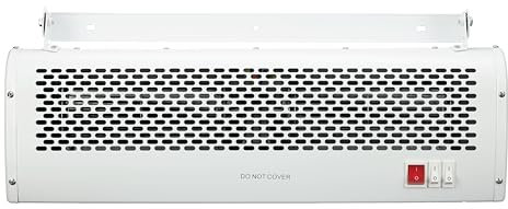 TCP Air Curtain 3kW, 2 Heat Settings + Cooling Fan, Programmable 7-Day Adjustable Thermostat, RF Wireless Control, Overheat Protection, Open Window Detection, Wall or Ceiling Mounted.