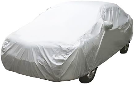 JF HOME BLISS Car Cover Waterproof Breathable UV Protection All-Weather Outdoor Universal Auto Cover Scratch-Resistant Durable Car Cover for Sedan Hatchback and Medium Cars (400x175x120cm)