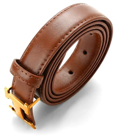 ZHUOMOT Ledergürtel Damen Gürtel mit H-Schnalle Verstellbarer Gürtel Damen Braun, Dupes Taillengürtel Damengürtel für Jeans Hosen Kleider, Länge 100CM, Geschenke für Frauen