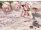 Runa Art Fototapete Vintage Blumen Engel Modern Vlies Wohnzimmer Schlafzimmer - Made in Germany - 308 x 220 cm Rosa 9228010b