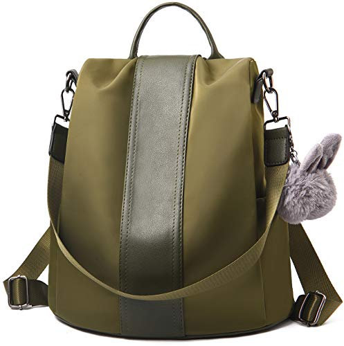 Barwell Women Backpack Ladies Rucksack Waterproof Nylon School bags Anti-theft Dayback Shoulder Bags, Olive