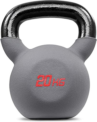 Hop-Sport Kettlebell 20 kg aus Kunststoff, Kugelhantel für effektives Ganzkörpertraining, Gewichte für Zuhause, Ergonomische Griffe, Home Gym Equipment