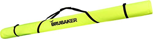 BRUBAKER Langlauf Skitasche XC Touring - Skisack für 1 Paar Ski und 1 Paar Stöcke - Leichtgewicht Ski Bag Neon Gelb/Schwarz 210 cm