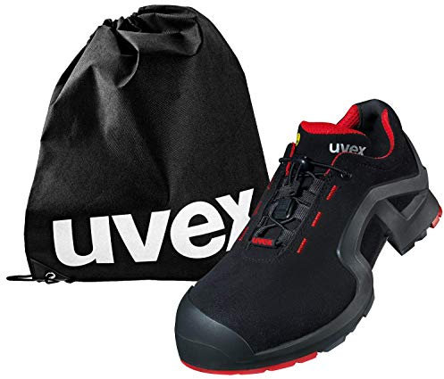 Uvex 1 - Arbeitsschuhe - Sicherheitsschuhe S3 SRC ESD - leicht & rutschfest - mit Schuhbeutel - Rot-Schwarz - 42