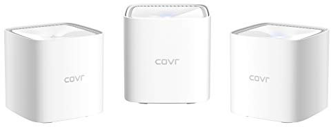 D-Link COVR-1103 Kit WiFi Mesh AC1200, Dual-Band, tres nodos extensores inteligentes Wi-Fi hasta 1200 Mbps, malla, encriptación WPA3, LAN Gigabit, Wave2, Streaming 4K, compatible Alexa/Google, blanco