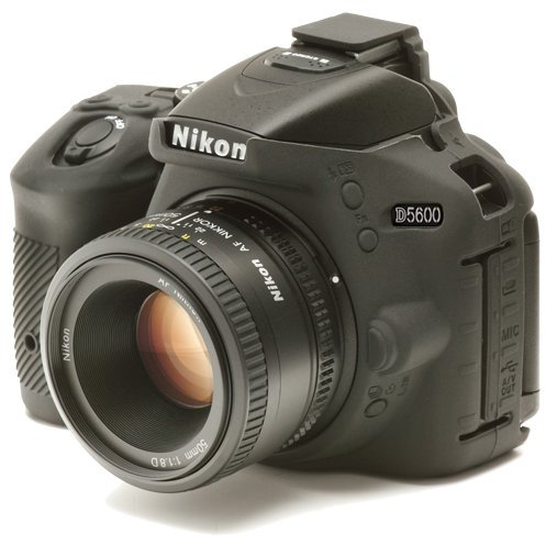 easyCover Étui en silicone pour appareil photo - Protection pour votre appareil photo - Nikon D5500/D5600 - Noir, Noir