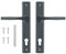 ADGO Tirador de Puerta Juego de Tiradores Derecha e Izquierda para Puerta, para Insertar, R=72 mm, Rectangular, Tirador de Aluminio, Plancha de Acero, Con Recubrimiento de Polvo, Galvanizado, Gris