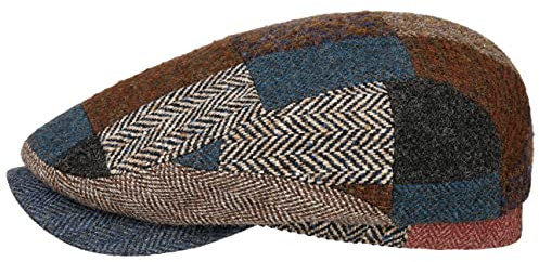 Stetson Patchwork Driver Flatcap - Mehrfarbig Karierte Mütze - Made in The EU - Schirmmütze mit Baumwollfutter - Herren - Herbst/Winter braun XXL (62-63 cm)