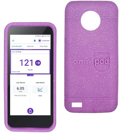Omnipod 5 Gel Skin Case- Soft Silicone Cover Designed to Protect The Omnipod 5 Device (Purple Glitter)…