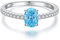Bellitia Jewelry Damenring aus 925 Sterling Silber mit Paraiba-Turmalin, Ovalschliff Modering mit Edelstein Blau für Damen, Frauen Mädchen Damen Schmuckset