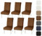 MIULEE Stuhlhussen 6er Set Stuhlhusse Samt Stretch Elastischer Stuhlbezug Abnehmbarer Waschbarer Stuhlhussen Schwingstühle für Küche Wohnzimmer Bankett Familie Restaurant Hotel，Dunkles Curry