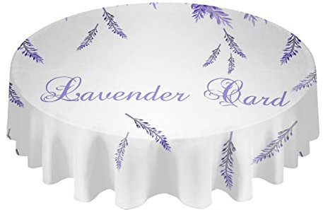 Wachstuchtischdecke 152cm Lila Lavendel-Blumenfeld-Elegantes Blumenmuster Gartentischdecke Pflegeleicht Wachstischdecke Wetterfeste Party Tischdecken Für Indoor Picknick Party