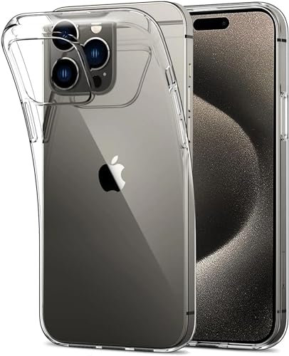 Oprimio Kristallklar Hülle für iPhone 15 Pro Max [Silikon Hülle] [%100 Durchsichtig] [Deutsche Material] [Ultra Dünn] Klar Handyhülle für Apple iPhone 15 Pro Max