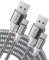 USB C cable 2Packs 1M+2 M,USB Type C Charger Cable Nylon-Braided Data Sync Cord for PS5 Controller,PS5 DualSense Xbox Series X/S Controller,Sony,Samsung Galaxy S20 S21,Nintendo Switch（Grey）