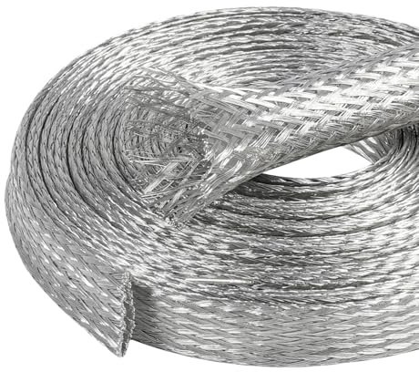 SUNNAREPOON 5/16''-12ft Tinned Copper Ground Strap Wire Shielding Sleeve