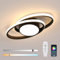 Mckalen Deckenleuchte LED Dimmbar 39W 4387LM, Moderne LED Deckenlampe Schwarz mit Fernbedienung, Rund Deckenbeleuchtung Wohnzimmer 3000K-6500K für Schlafzimmer Küche Badezimmer, 38.5CM