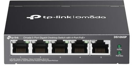 TP Link Switch Omada 5 porte Gigabit con 4 porte PoE