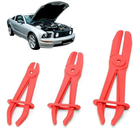 Pince à Clamper les Tuyaux, Pinces pour Tuyaux Flexibles, Pince de Serrage pour Tuyau, Outil de Serrage pour Tuyaux Flexibles, Pinces Tuyaux, pour Stopper le Débit des Durites d'eau, 3 Pinces Rouge