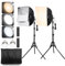 VEVOR Kit di Illuminazione Softbox, Softbox Professionale 400 x 400 mm con Lampadine LED 45 W, Temperatura Colore Regolabile 3000-6500 K, Treppiede, Luci per Fotografia Registrazione Streaming Live