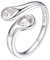 Bestyle Silberringe Damen 925 Verstellbare Ringe Frauen Edelsteinen Fingerring Offen Chunky Rings Weißgold Eheringe Promise Ring Stressring mit Zirkonia