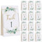 1-12 Tischnummern Hochzeit,Hochzeit Tischnummern, 12 Stück Tischkarten Vintage,Tischkarten Taufe,Tischkarten Kommunion Eukalyptus Einfach