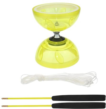 Will LIke Diabolo mit Kugellager, Jonglierset mit Diabolostab, Diabolo-Freizeitsport, perfekt für Outdoor-Sportarten (Gelb)