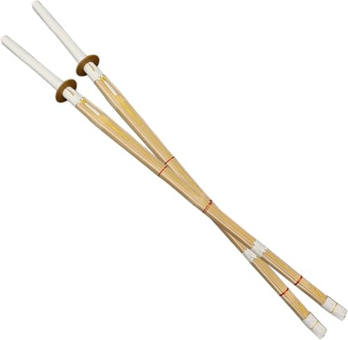 TQVLNMCR Natürliches Bambus-Samurai-Schwert, hölzerne Kendo-Übungsschwerter, handgefertigtes Japanisches Katana aus Holz for Training, Geschenke, Cosplay(L,120CM)
