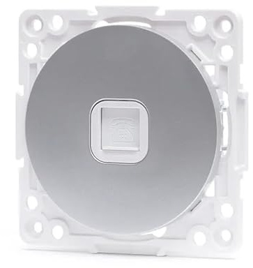 Telefonsteckdose - 1-Wege-Anschluss, deutsch/französischer Stil, silber, ideal für Elektro- und Kommunikationsanlagen*