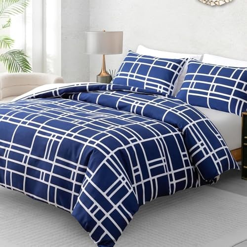 Pamposh 4 Pcs Super King Duvet Set with Matching White Super King Fitted Sheet 40 cm Extra Deep Pocket - UltraSoft Breathable Premium Microfibre Reversible Quilt Cover Bedding Set For All Seasons
