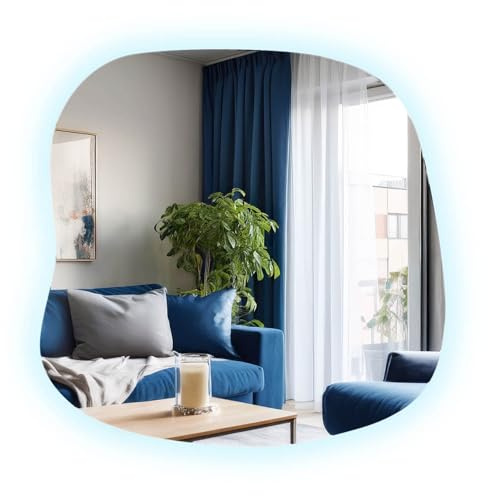 Tulup Badspiegel Mit Licht 67,6x67 cm Organische Form Beleuchtung LED Kaltweiß Asymmetrischer Rahmenlos Irregulär Moderner Design Spiegel für Schlafzimmer Wohnzimmer Badezimmer Esszimmer