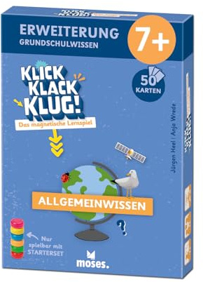 Moses. klick Klack Klug! – Das magnetische Lernspiel für die Grundschule, Erweiterungsset mit Aufgaben zum Allgemeinwissen, pädagogisch geprüftes Spiel, für Kinder ab 7 Jahren