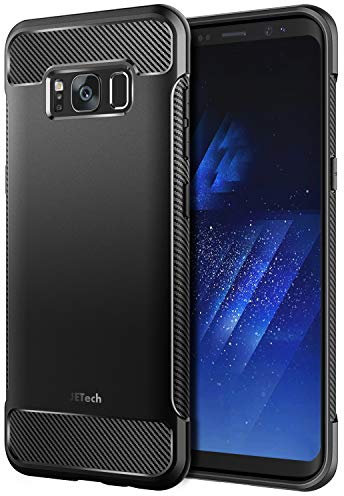 JETech Dünne Hülle für Samsung Galaxy S8 Plus, Dünne Handyhülle mit Stoßdämpfung und Kohlefaser Design (Schwarz)