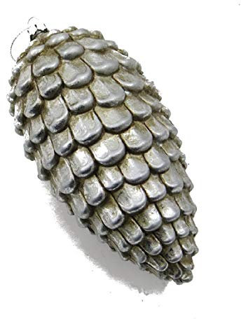 Schreiber Deko Zapfen zum Hängen/Silber-Gold / 15x7cm / Kunststoff