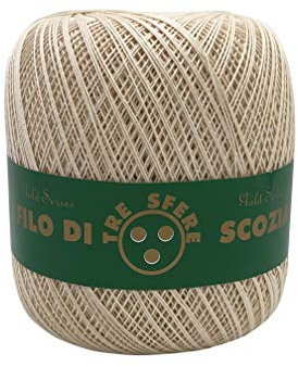 Cotone Filo di Scozia 100g Titolo 5-8 - 12-16 (Ecru - 202, 12)