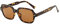 YOJUED Vintage Rechteck Ovale Sonnenbrille Damen Herren Gelb Gradient Brille Retro Tinted Sunglasses UV 400 Schutz (Leopard)
