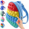 Pop It Backpack, Pop It Rucksack Schule, Pop Fidget Toys Bag, Push Bubble Sensory Squeeze Bag, Anti-Anxiety Fidget Toy Popit, Stress Relief Pop Backpack for Adults and Children