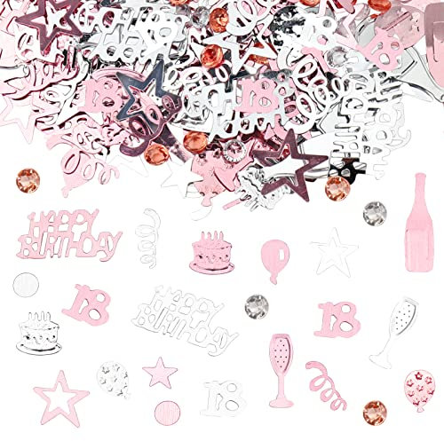 GoldRock Konfetti 18 Geburtstag Tischdeko 500 Stk Streudeko 18 Geburtstag Rosegold,Tischdeko 18 Geburtstage,Streudeko 18. Geburtstage,Happy 18th Birthday Confetti für Mädchen Junge,18 Geburtstags Deko