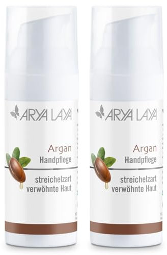 ARYA LAYA Handpflege Argan im Doppelpack (2 x 50 ml): Nährende & schützende Pflege für Ihre Hände mit einer Extraportion Feuchtigkeit, reichhaltige Formel für streichelzart verwöhnte Haut, vegan