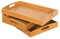 Aggloz | Bamboo Serving Trays - Set of 3 | Wooden Platters | Raised Edges & Lightweight | Perfect for Breakfast in Bed & Tea | Board with Handles, Dinner & Drinks