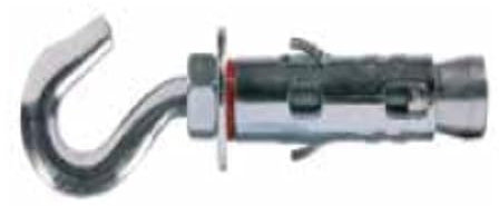 UNIFIX - 4 PEZZI - TASSELLO IN ACCIAIO PER FISSAGGI PESANTI CON GANCIO STAMPATO 12MM