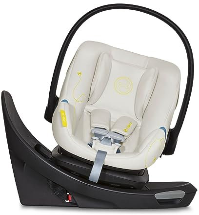 Cybex Aton G Schwenkbarer Babyautositz mit 180-Grad-Drehung, linearer Seitenaufprallschutz, 11-Positionen-Kopfstütze, SensorSafe & Safelock-Basis, Seashell Beige