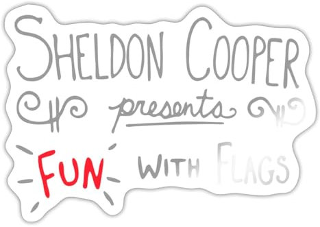 Spreadshirt The Big Bang Theory Spaß mit Flaggen Sticker Aufkleber, 10 x 10 cm, Weiß glänzend