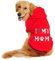 Kielsjajd Hundepullover, I Love My Mom T-Shirts FüR Hunde Hundebekleidung Kapuzen Sweatshirt Winterkleidung Große Hunde Knopfdesign Hundepullover Winter Einteiler Weich Haustier Hundepulli (Red, L)