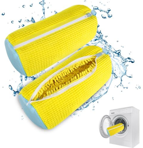 Farerkass Bolsa para Lavar Zapatos para Lavadora, 2 Piezas Bolsa Lavadora Zapatillas con Cremallera, Reutilizable Bolsa Malla para Lavadora Secadora Zapatos