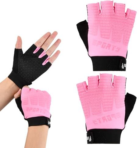 Amexo Gants Cyclisme Demi-Doigts pour Enfant 6-10 Ans Gants de Protection Sportifs pour Enfants Gants Moto Enfant sans Doigts Mitaines de Cyclisme Antidérapantes, pour Vélo Escalade Scooter Randonnée