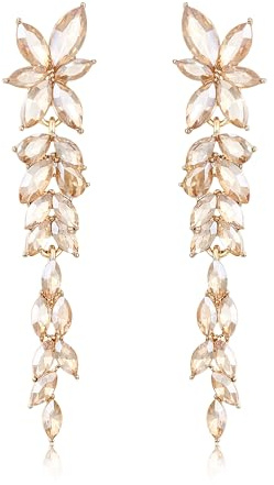 EVER FAITH glänzend Marquise Kristall Kronleuchter Ohrringe Elegant | Strass Blume hängend Ohrstecker für Damen Party Hochzeit Prom