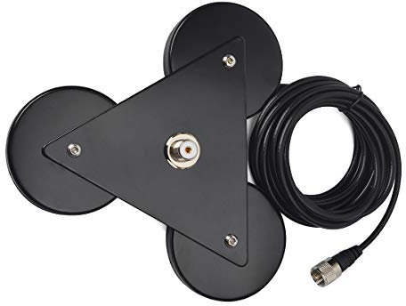 HYS Supporto magnetico per antenna CB, 5 m, cavo RG58, spina PL259 inclusa per antenna